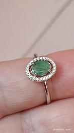 Sterling zilveren ring met Zambiaanse smaragd, Handtassen en Accessoires, Ringen, Nieuw, Ophalen of Verzenden, Met edelsteen, Dame