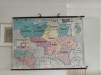 Landkaart België - tweezijdig, Antiek en Kunst, Antiek | Schoolplaten, Ophalen, Aardrijkskunde