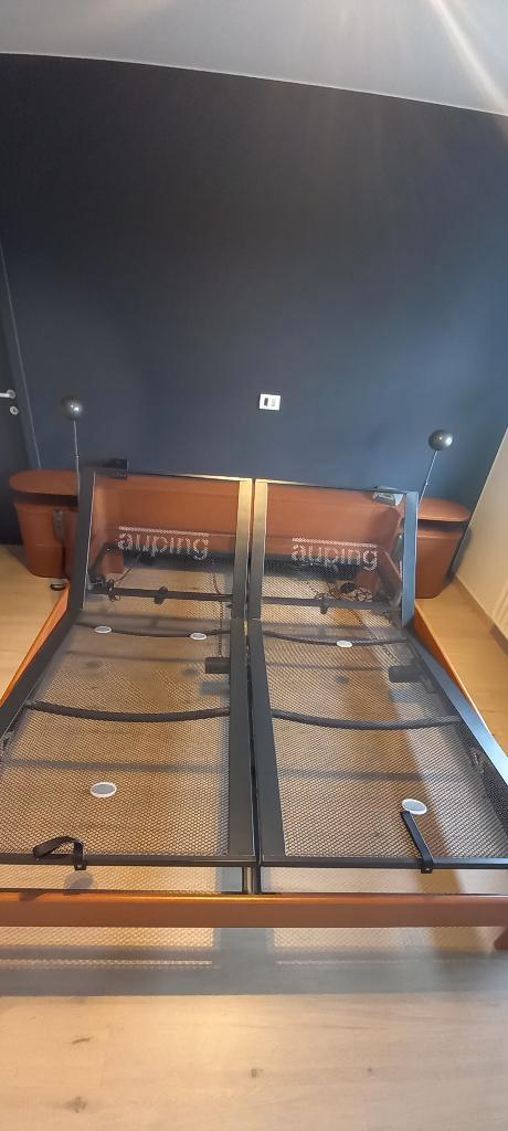 Auping Auronde 180 x 200, Huis en Inrichting, Slaapkamer | Bedden, Gebruikt, Tweepersoons, 180 cm, 200 cm, Hout, Verstelbaar, Ophalen