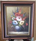 Schilderij 'Bloemen in een vaas' met lijst, Antiek en Kunst, Ophalen