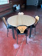 Rinde Tafel 110 cm in beuken laminaat en 4 stoelen, Huis en Inrichting, Ophalen, Gebruikt