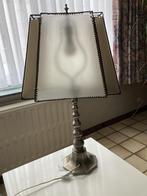 Staanlamp met kap in varkensblaas en voet in tin, Antiek en Kunst, Ophalen