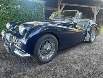 TRIUMPH TR3A bj. 1960 met grijs leder interieur etc. beschikbaar voor biedingen