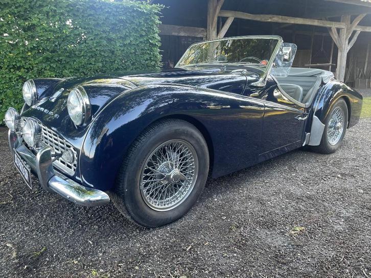 TRIUMPH TR3A bj. 1960 met grijs leder interieur etc., Auto's, Triumph, Particulier, TR3, Lederen bekleding, Mistlampen, Open dak