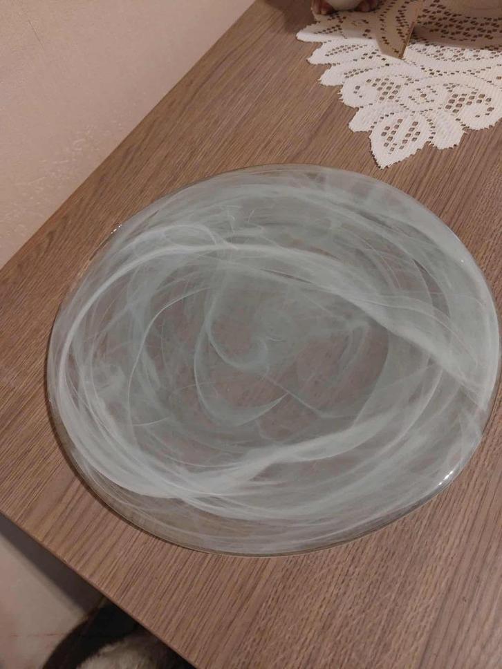 Glazen fruitschaal, Huis en Inrichting, Woonaccessoires | Schalen en Manden, Zo goed als nieuw, Schaal, Rond, Glas, Verzenden