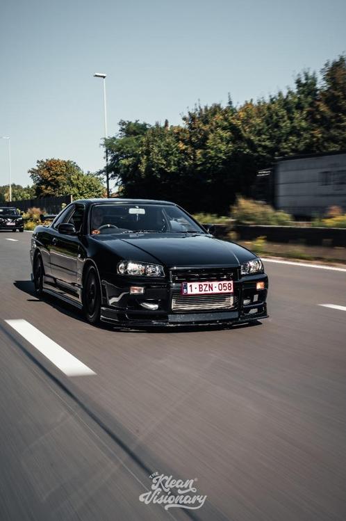 Nissan Skyline R34 GTT, Auto's, Nissan, Particulier, Skyline, Benzine, Coupé, 2 deurs, Handgeschakeld, Zwart, Zwart, Stof, Achterwielaandrijving