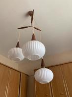 Origineel jaren 60 hanglamp, Huis en Inrichting, Lampen | Kroonluchters, Ophalen of Verzenden, Gebruikt, Hout