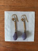 Oorringen met paarse steen, Ophalen of Verzenden