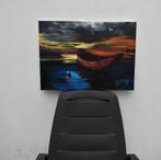 Kajak en vogel bij zonsondergang, door joky kamo, Ophalen