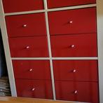 Kallax rode inzet met 2 lades - 4 stuks, Huis en Inrichting, Ophalen of Verzenden, Gebruikt