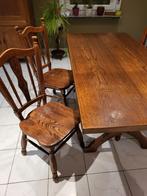 Tafel met 4 stoelen, Huis en Inrichting, Ophalen, Rustiek, Eikenhout, 50 tot 100 cm