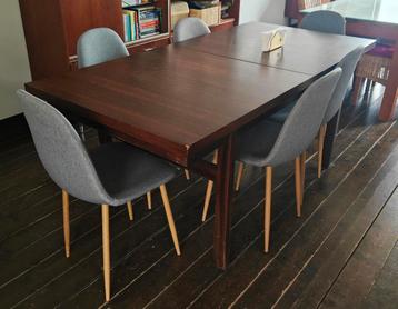 Eettafel vintage look, uit te breiden beschikbaar voor biedingen