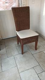 6 rotan eetkamerstoelen, Huis en Inrichting, Ophalen, Gebruikt, Bruin, Vintage