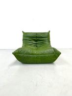 Togo 1-seater in Green Leather by Ducaroy for Ligne Roset., Huis en Inrichting, Ophalen of Verzenden, Zo goed als nieuw, Leer