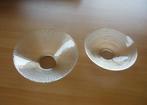 Set van 2 ronde glazen schotel schalen schaal ringen relief, Maison & Meubles, Accessoires pour la Maison | Plataux & Paniers