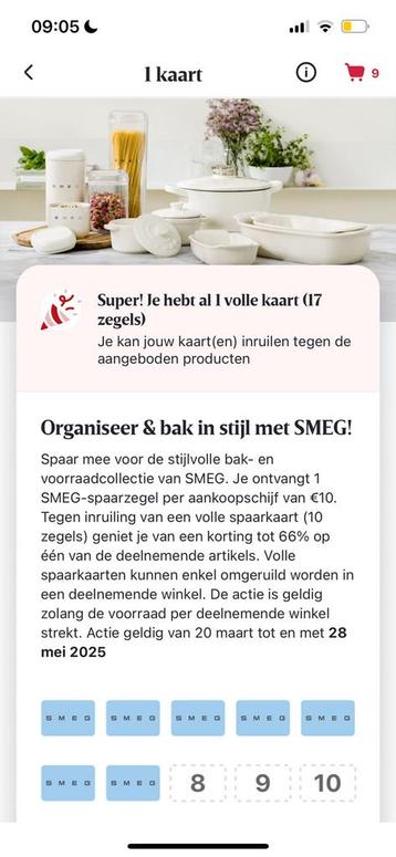 14 digitale zegels SMEG Delhaize, Autres supermarchés, Enlèvement