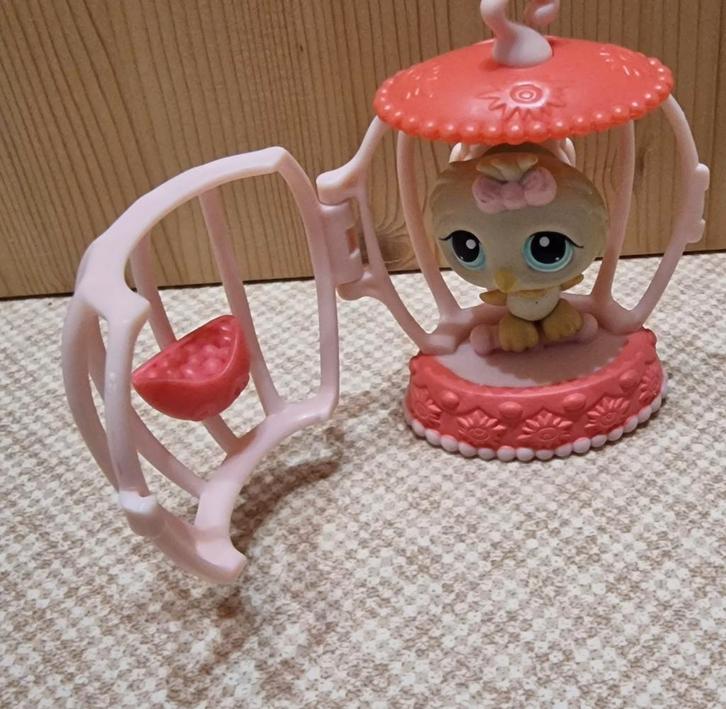 Littlest Pet Shop (LPS) Vintage – vogel met vogelkooi, Verzamelen, Poppetjes en Figuurtjes, Gebruikt, Ophalen of Verzenden