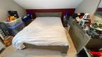 Bed, tweepersoons met commode, spiegel en nachtkastjes., 160 cm, Comme neuf, Beige, Modern