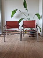 2 Vintage stoelen chroom en leder, Ophalen