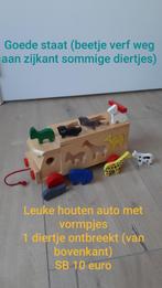 Houten auto met diertjes, Ophalen, Gebruikt