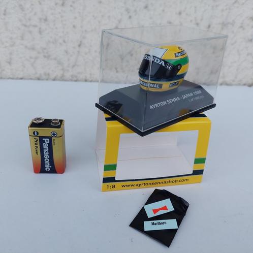 MINICHAMPS  HELM AYRTON SENNA 1/8 WORLD CHAMPION BOSS 1988, Verzamelen, Automerken, Motoren en Formule 1, Gebruikt, Ophalen of Verzenden