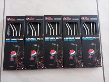 Pailles réutilisables Pepsi Max avec brosse de nettoyage