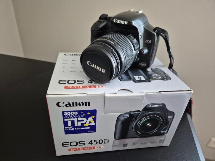 Canon EOS 450D + EF-S 18-55 IS, Audio, Tv en Foto, Fotocamera's Digitaal, Gebruikt, Spiegelreflex, Canon, Minder dan 4 keer, Ophalen of Verzenden
