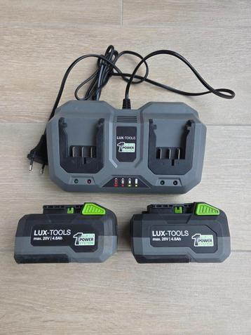 Lux-Tools Lux acculader oplaadstation +2 x accu 4,0 Ah 20V beschikbaar voor biedingen