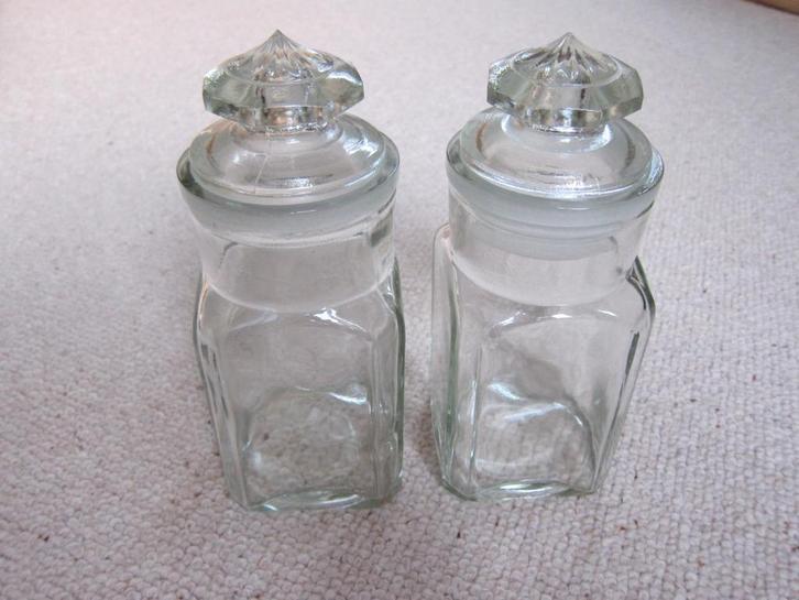 Antieke glazen snoeppotjes / snoepdozen, Antiek en Kunst, Antiek | Glaswerk en Kristal, Ophalen of Verzenden