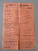 oud muziekblad koffie's Gebr. Beyers Antwerpen, Musique & Instruments, Partitions, Envoi, Comme neuf, Autres genres, Chant