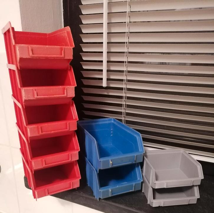 9 opberg bakjes, stapelbaar, Hobby & Loisirs créatifs, Hobby & Loisirs Autre, Comme neuf, Enlèvement