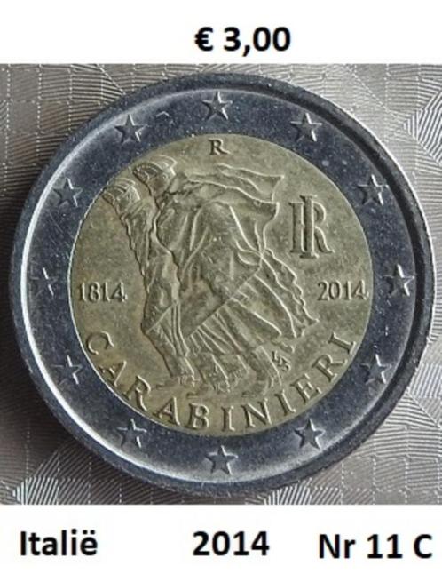 2 Euromunten Italië, Postzegels en Munten, Munten | Europa | Euromunten, Losse munt, 2 euro, Italië, Ophalen of Verzenden