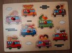 Noppenpuzzel thema foodtruck, Kinderen en Baby's, Ophalen, Gebruikt, Van hout, Minder dan 10 stukjes