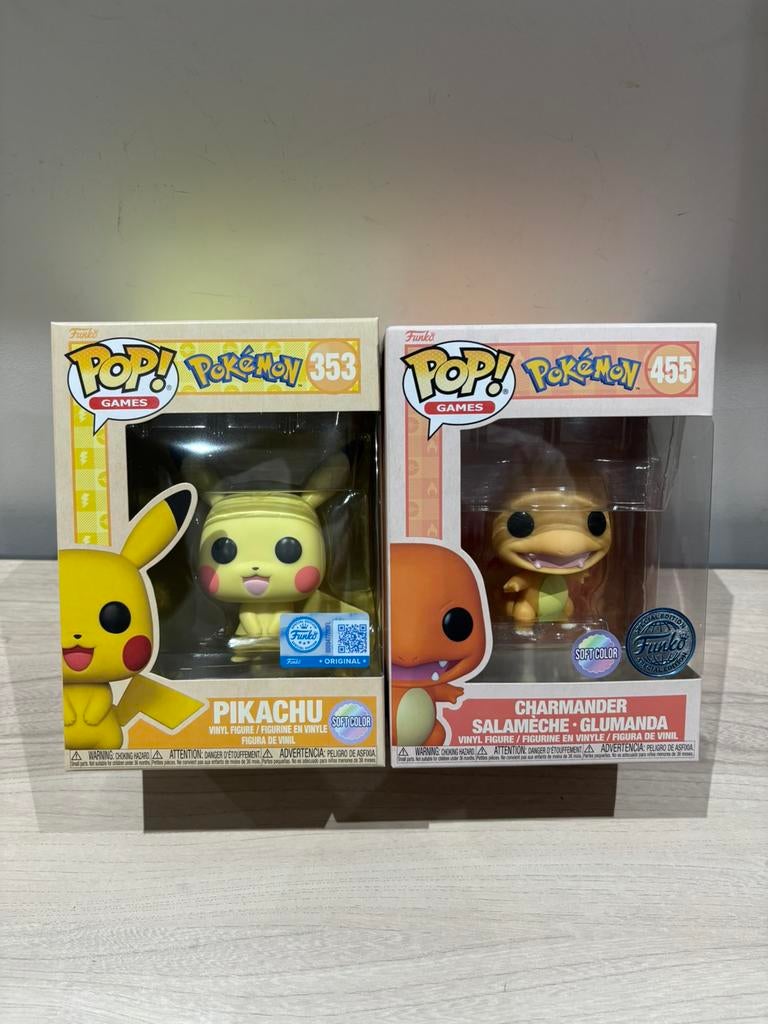 Funko Pop Pokémon Pikachu #353 & Charmander #455 Soft Color, Ophalen of Verzenden, Zo goed als nieuw