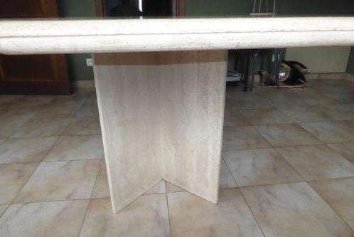 Huis en inrichting - Travertin eettafel, Huis en Inrichting, Tafels | Eettafels, Gebruikt, Ophalen