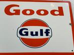 Good Gulf emaille reclamebord, Verzamelen, Ophalen of Verzenden, Gebruikt, Reclamebord