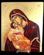 Icoon Maria en kindje Jezus. Mid Century, handgeschilderd, Ophalen of Verzenden, Gebruikt, Overige typen, Christendom | Katholiek