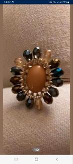 Prachtige ring met strass steentjes., Bijoux, Sacs & Beauté, Bagues, Enlèvement ou Envoi, Comme neuf, Avec strass, Autres matériaux