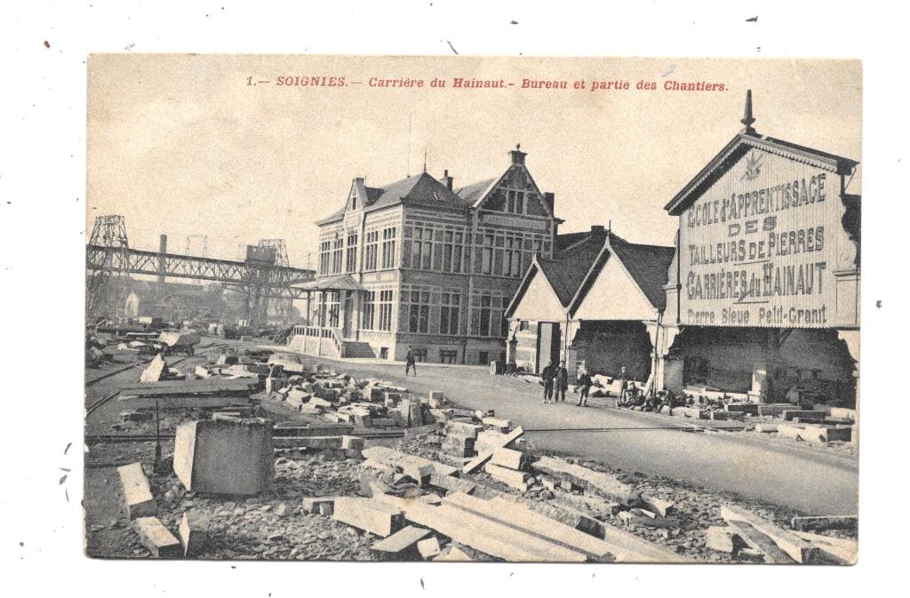 Soignies NA92: Carrière du Hainaut. Bureau et partie des cha, Collections, Cartes postales | Belgique, Envoi, Avant 1920, Affranchie
