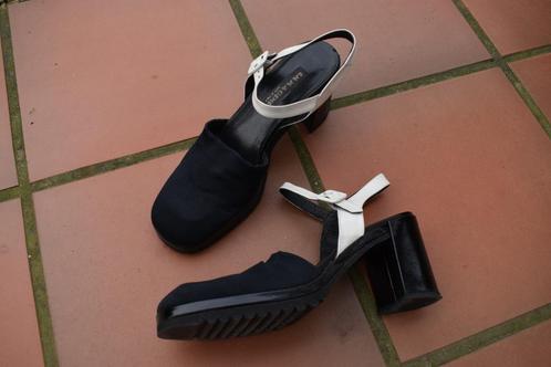 sandalen met blokhakje - mt 41 - als nieuw, Vêtements | Femmes, Chaussures, Comme neuf, Sandales et Mûles, Noir, Enlèvement ou Envoi