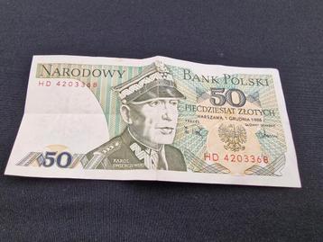 oude Poolse bankbiljet van 50 złoty  beschikbaar voor biedingen