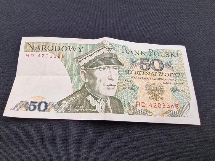 oude Poolse bankbiljet van 50 złoty, Postzegels en Munten, Bankbiljetten | Europa | Niet-Eurobiljetten, Polen, Ophalen of Verzenden