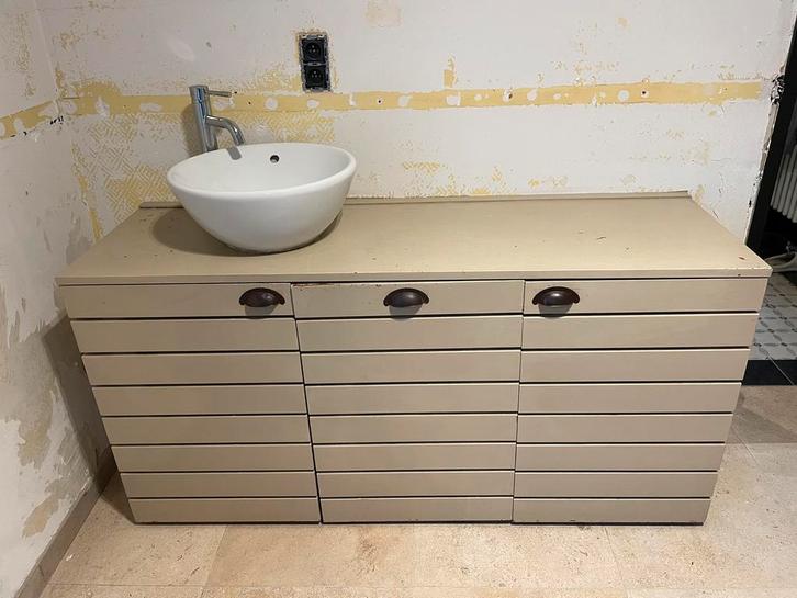 Wasmeubel opbouw, Huis en Inrichting, Badkamer | Badkamermeubels, Gebruikt, Wastafelkast, Minder dan 100 cm, 100 tot 150 cm, 25 tot 50 cm