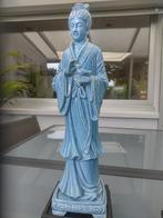 Sculptures chinoises en gypse émaillé turquoise, Enlèvement