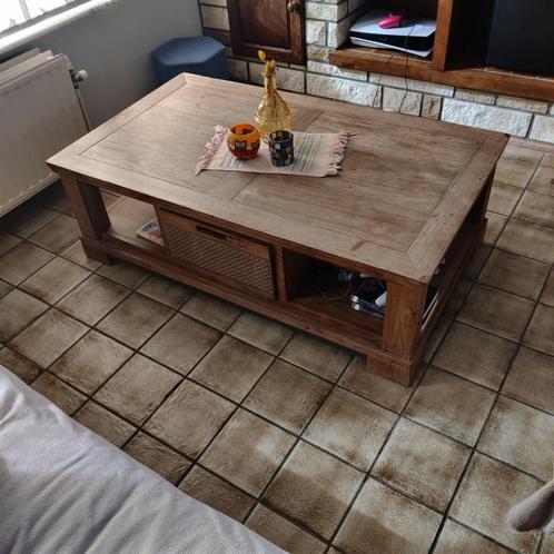 Teaken salontafel + TV-meubel Henders&Hazel, Huis en Inrichting, Tafels | Salontafels, Gebruikt, Minder dan 50 cm, 50 tot 100 cm