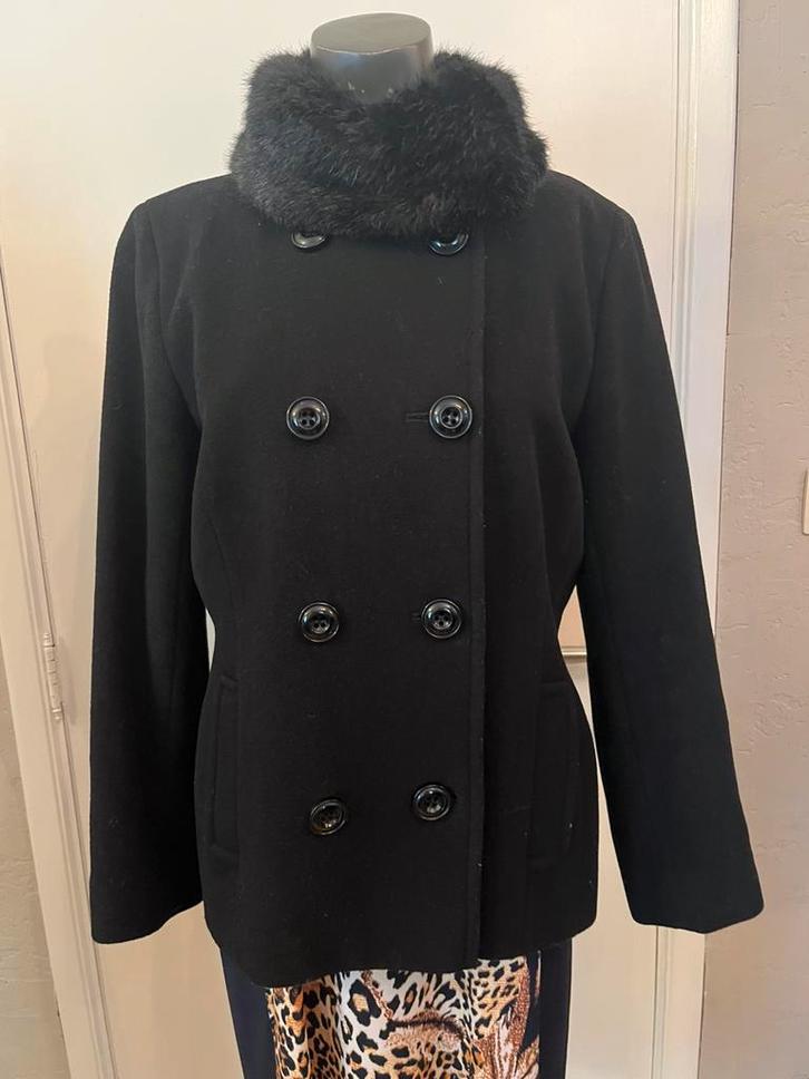 Cashmere wollen zwarte jas Nieuwstaat Precis Petite, Kleding | Dames, Jassen | Winter, Zo goed als nieuw, Maat 42/44 (L), Ophalen of Verzenden
