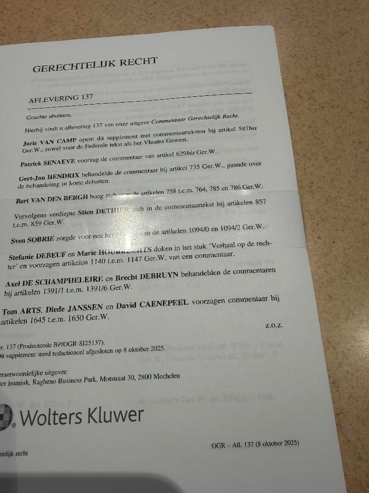 Wolters Kluwer Gerechtelijk Recht 13 delen update 2025, Boeken, Studieboeken en Cursussen, Zo goed als nieuw, Hoger Onderwijs