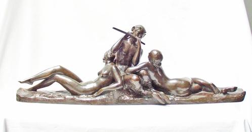 Ary Bitter - Faune avec des jeunes filles - Editions Lehmann, Antiquités & Art, Art | Sculptures & Bois, Enlèvement ou Envoi