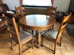 Ronde tafel + 4 stoelen, Huis en Inrichting, Tafels | Eettafels, Ophalen, Gebruikt, 100 tot 150 cm, Rond
