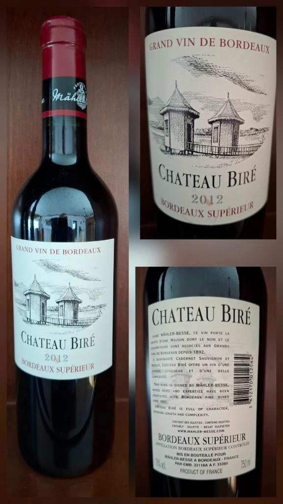 Château Biré Bordeaux Supérieur 2012, Verzamelen, Wijnen, Zo goed als nieuw, Rode wijn, Frankrijk, Vol, Ophalen of Verzenden